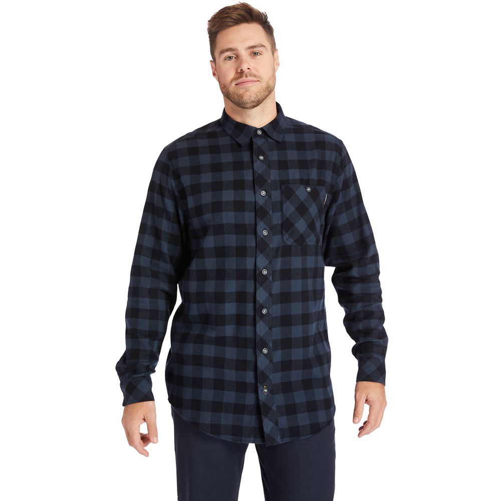 Camisa Masculino - Timberland Pro® Woodfort Mid-Weight Flex Flannel Work - YQZME0792 - Azul Marinho